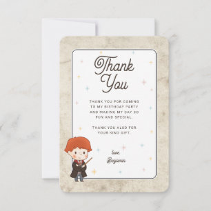Harry Potter Chibi Ron Weasley Wizard Birthday Thank You Card