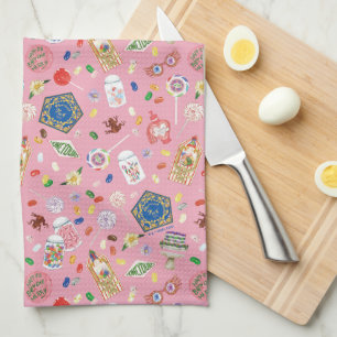 HARRY POTTER™ Chocolate Frogs & Candy Pattern Tea Towel