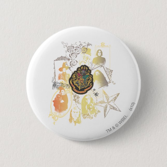 Harry Potter | Colourful Hogwarts Crest 6 Cm Round Badge (Front)