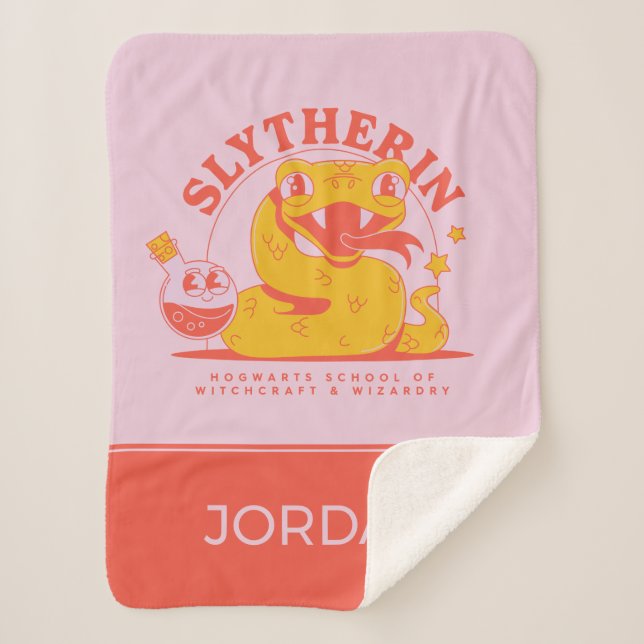 HARRY POTTER™ | Cute SLYTHERIN™ Hogwarts School Sherpa Blanket (Front)