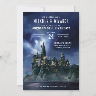 Harry Potter Dark Hogwarts Castle Birthday Invitation