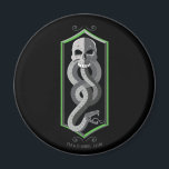 Harry Potter | Dark Mark Sigil Magnet<br><div class="desc">Check out this Dark Mark sigil,  featuring the iconic knotted snake coming from the mouth of a skull on top of an elongated black and green panel.</div>