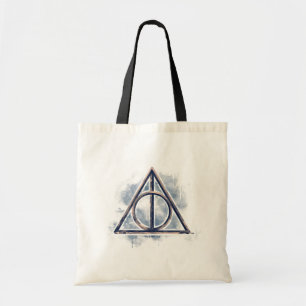 Harry Potter   Deathly Hallows Watercolor Tote Bag