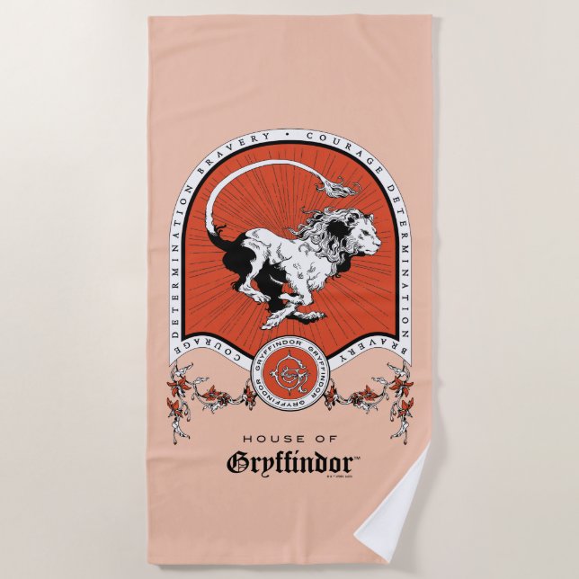 HARRY POTTER™ | Delicate Sketch GRYFFINDOR™ Crest Beach Towel (Front)