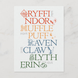 HARRY POTTER™   Delicate Sketch HOGWARTS™ Houses Postcard