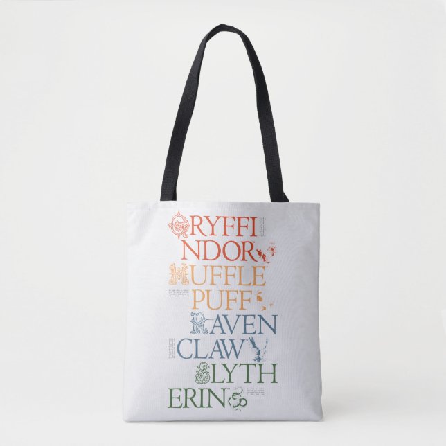 HARRY POTTER™ | Delicate Sketch HOGWARTS™ Houses Tote Bag (Front)