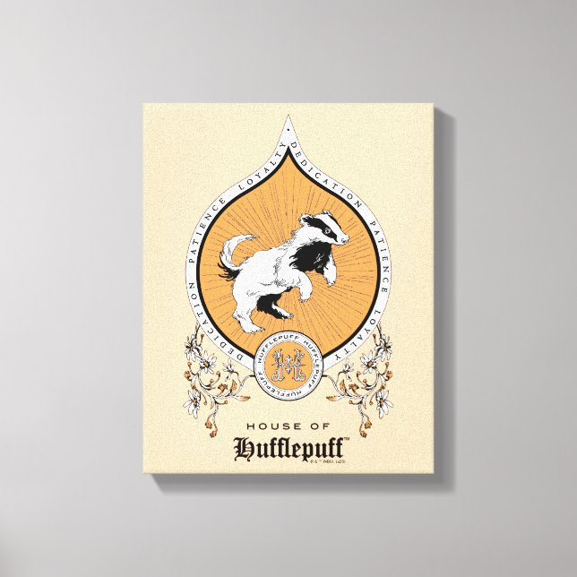HARRY POTTER™ | Delicate Sketch HUFFLEPUFF™ Crest Canvas Print (Front)