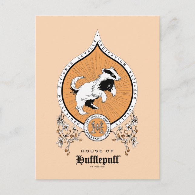 HARRY POTTER™ | Delicate Sketch HUFFLEPUFF™ Crest Postcard (Front)