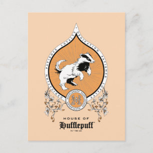 HARRY POTTER™   Delicate Sketch HUFFLEPUFF™ Crest Postcard