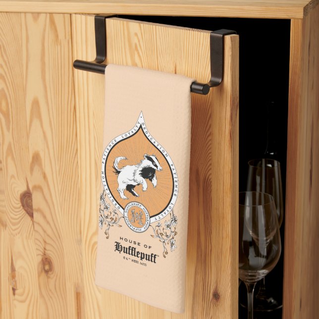 HARRY POTTER™ | Delicate Sketch HUFFLEPUFF™ Crest Tea Towel (Thirds Fold)