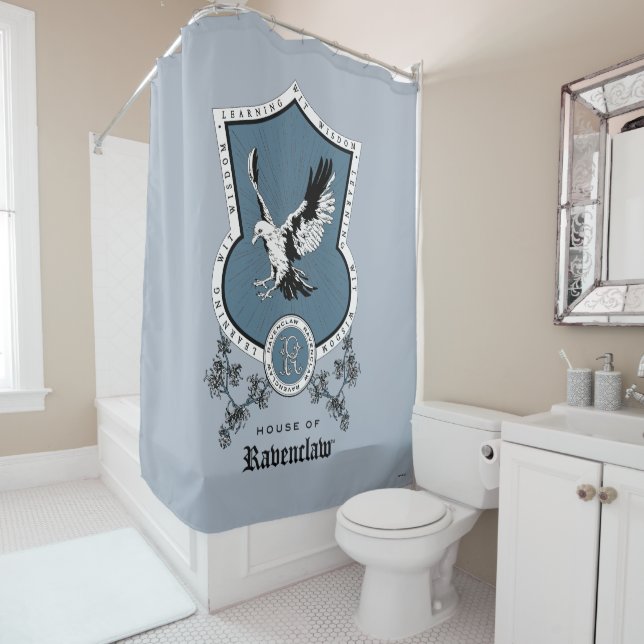 HARRY POTTER™ | Delicate Sketch RAVENCLAW™ Crest Shower Curtain (In Situ)