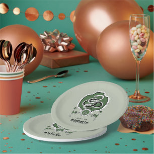 HARRY POTTER™   Delicate Sketch SLYTHERIN™ Crest Paper Plate