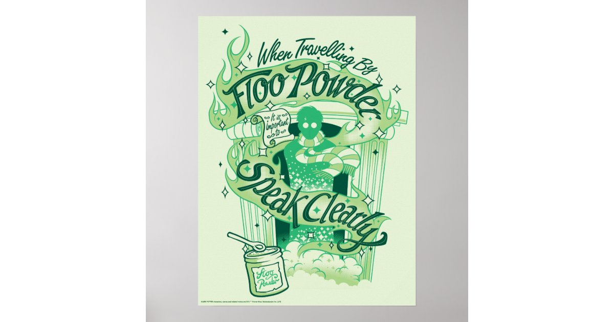 Harry Potter | Floo Powder Typography Graphic Poster | Zazzle