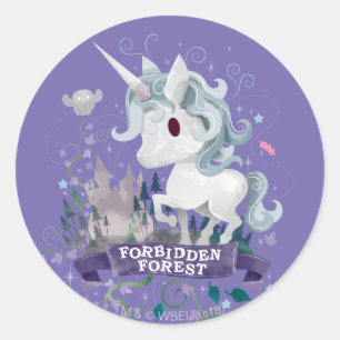 Harry Potter   Forbidden Forest Unicorn Graphic Classic Round Sticker