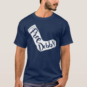 Harry Potter   "Free Dobby" Sock Typography T-Shirt