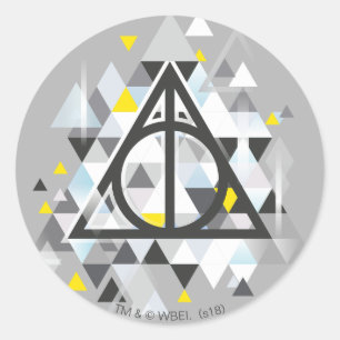 Harry Potter Geometric Deathly Hallows Symbol Classic Round Sticker