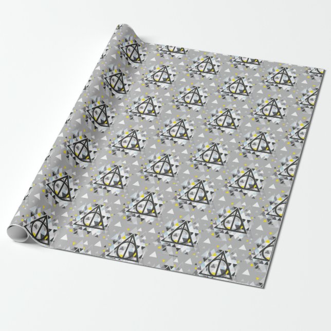 Harry Potter | Geometric Deathly Hallows Symbol Wrapping Paper (Unrolled)