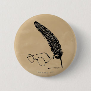 Harry Potter   Glasses And Quill 6 Cm Round Badge