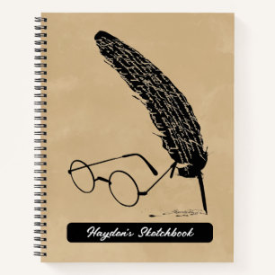 Harry Potter Glasses And Quill Drawing Notebook
