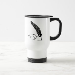 Harry Potter   Glasses And Quill Travel Mug
