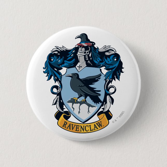 Harry Potter  | Gothic Ravenclaw Crest 6 Cm Round Badge (Front)