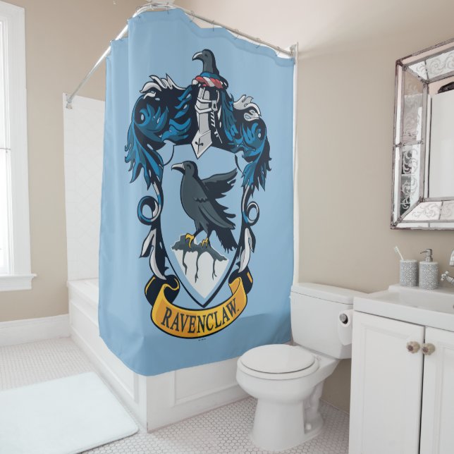 Harry Potter  | Gothic Ravenclaw Crest Shower Curtain (In Situ)