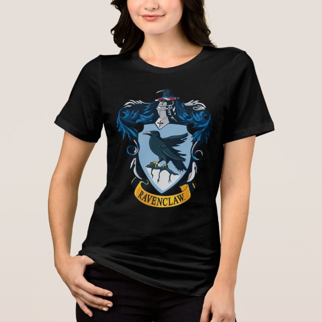 Harry Potter  | Gothic Ravenclaw Crest Tri-Blend Shirt (Front)
