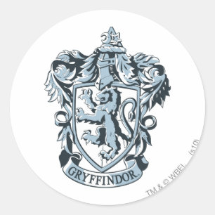 Harry Potter   Gryffindor Crest Blue Classic Round Sticker