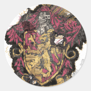 Harry Potter   Gryffindor Crest - Destroyed Classic Round Sticker