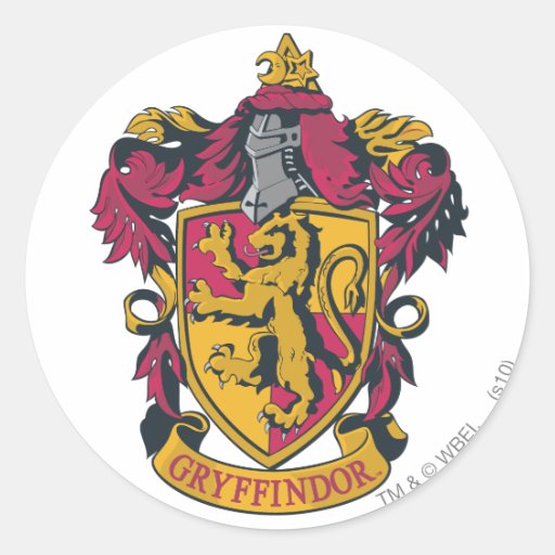 Image of Harry Potter | Gryffindor Crest Gold and Red Classic Round Sticker