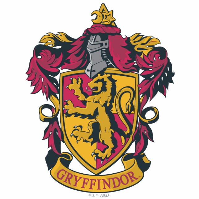 Harry Potter | Gryffindor Crest Gold and Red Photo Sculpture Magnet (Front)