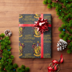 Harry Potter   Gryffindor Crest - Happy Christmas Wrapping Paper