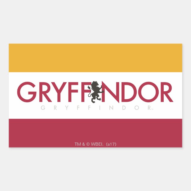 Harry Potter | Gryffindor House Pride Crest Rectangular Sticker (Front)