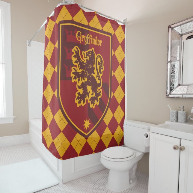 Harry Potter | Gryffindor House Pride Crest Shower Curtain (In Situ)