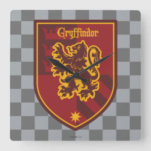 Harry Potter   Gryffindor House Pride Crest Square Wall Clock