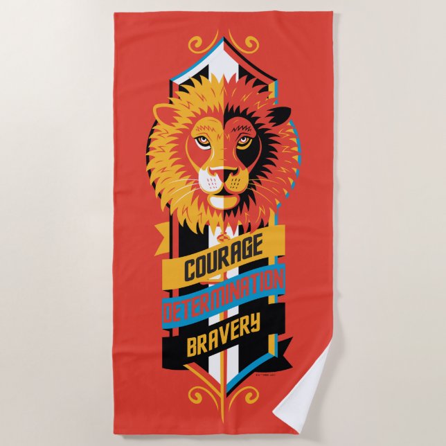 Harry Potter | GRYFFINDOR™ House Traits Sigil Beach Towel (Front)