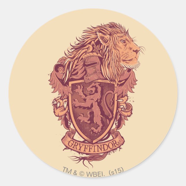 Harry Potter | Gryffindor Lion Crest Classic Round Sticker (Front)