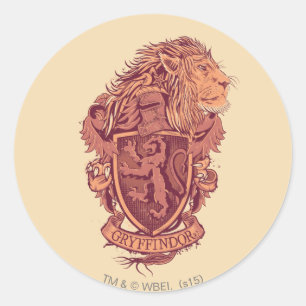 Harry Potter   Gryffindor Lion Crest Classic Round Sticker