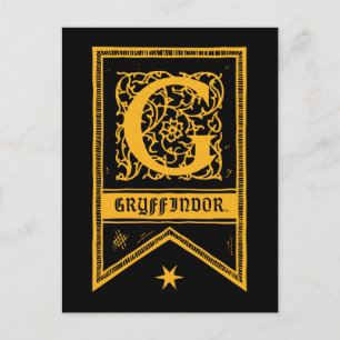 Harry Potter Gryffindor Monogram Banner Postcard