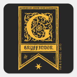 Harry Potter Gryffindor Monogram Banner Square Sticker
