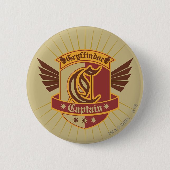 Harry Potter | Gryffindor QUIDDITCH� Captain Emble 6 Cm Round Badge (Front)