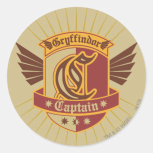 Harry Potter   Gryffindor QUIDDITCH� Captain Emble Classic Round Sticker