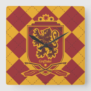 Harry Potter   Gryffindor QUIDDITCH™  Crest Square Wall Clock