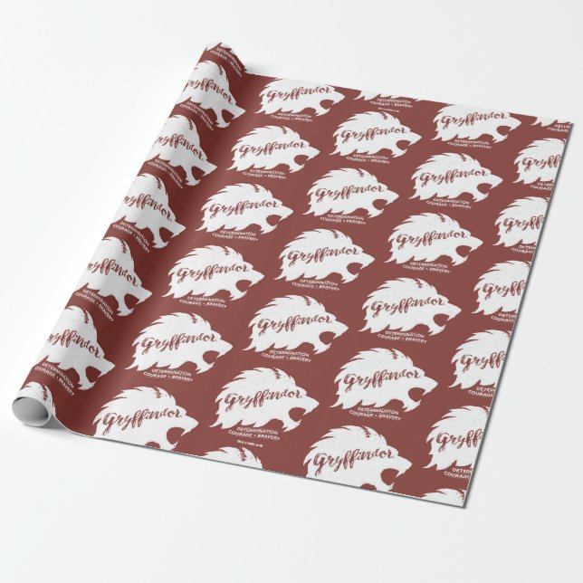 Harry Potter | GRYFFINDOR™ Silhouette Typography Wrapping Paper (Unrolled)