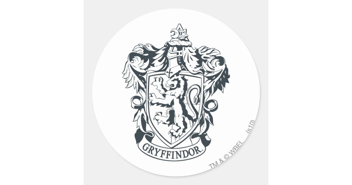 Harry Potter | Gryffindor Stencil Sketch Classic Round Sticker | Zazzle