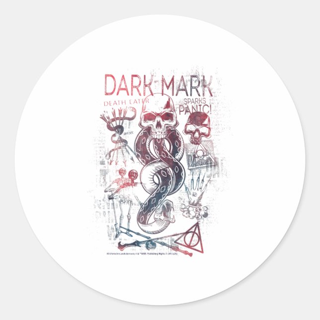 Harry Potter Halloween Design Dark Mark Death Eate Classic Round Sticker (Front)