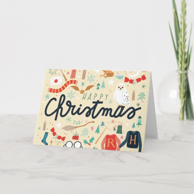 Harry Potter | Happy Christmas With Festive Icons Holiday Card (Front)
