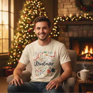 Harry Potter   Happy Christmas With Festive Icons T-Shirt