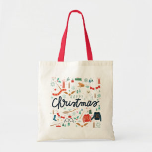 Harry Potter   Happy Christmas With Festive Icons Tote Bag
