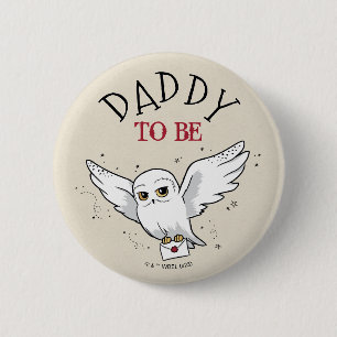 Harry Potter   Hedwig Baby Shower   Daddy To Be 6 Cm Round Badge